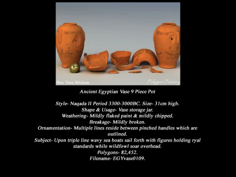 Egyptian No Subjects Collection 9 Piece Pottery 3D Model