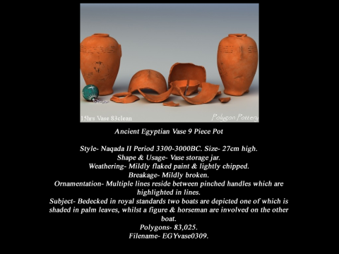 Egyptian No Subjects Collection 9 Piece Pottery 3Dモデル