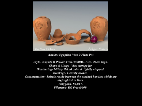 Egyptian No Subjects Collection 9 Piece Pottery 3Dモデル