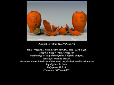 Egyptian No Subjects Collection 9 Piece Pottery 3Dモデル