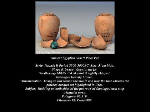 Egyptian No Subjects Collection 9 Piece Pottery 3Dモデル