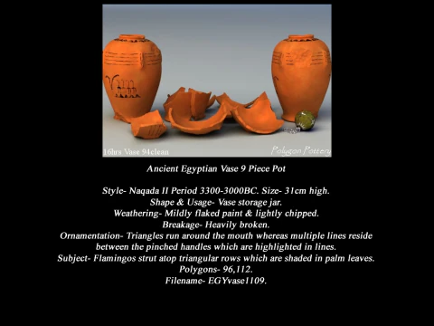 Egyptian No Subjects Collection 9 Piece Pottery 3D Model