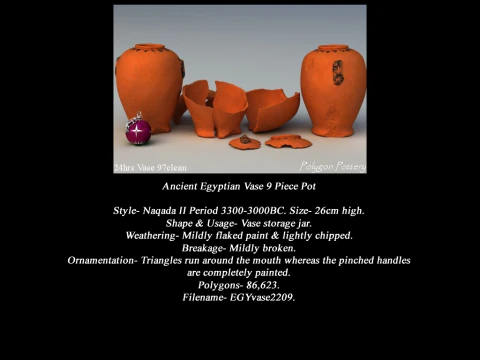 Egyptian No Subjects Collection 9 Piece Pottery 3D Model