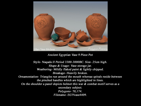 Egyptian No Subjects Collection 9 Piece Pottery 3Dモデル