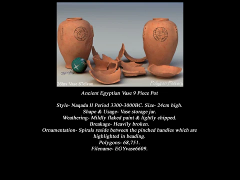 Egyptian No Subjects Collection 9 Piece Pottery 3D Model