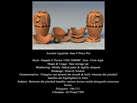 Egyptian No Subjects Collection 9 Piece Pottery 3D Model