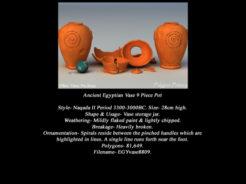 Egyptian No Subjects Collection 9 Piece Pottery 3Dモデル