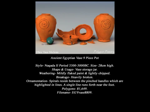 Egyptian No Subjects Collection 9 Piece Pottery 3D Model