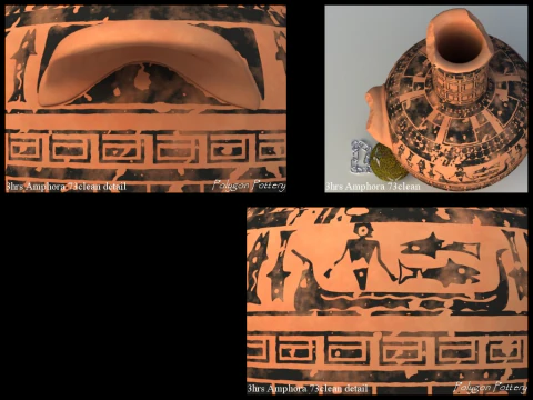 Greek Late Geometric Animal Collection Single Piece Pottery 3D Model