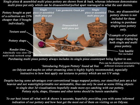 Greek Late Geometric Animal Collection Single Piece Pottery 3D Model