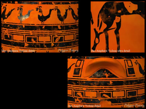 Greek Late Geometric Animal Collection 9 Piece Pottery 3D Model
