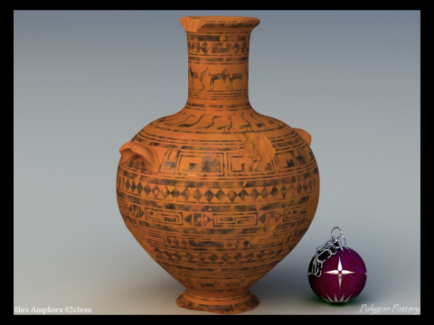 Greek Late Geometric Animal Collection 12 Piece Pottery 3D Модель