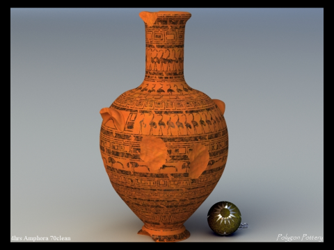 Greek Late Geometric Animal Collection 12 Piece Pottery 3D Модель