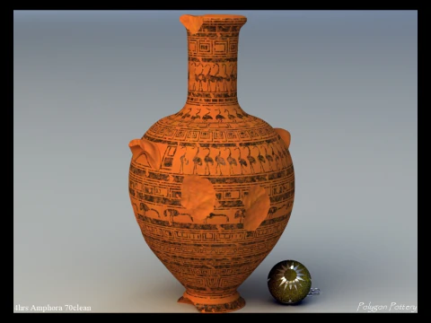 Greek Late Geometric Animal Collection 12 Piece Pottery 3D Model