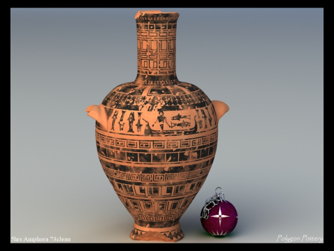 Greek Late Geometric Animal Collection 12 Piece Pottery 3D Модель