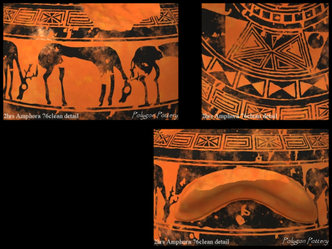 Greek Late Geometric Animal Collection 12 Piece Pottery 3D Модель