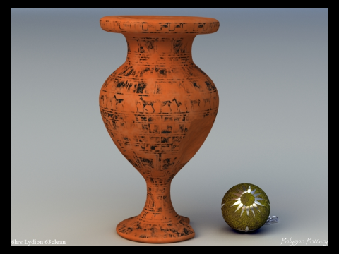 Greek Late Geometric Animal Collection 12 Piece Pottery 3D Модель