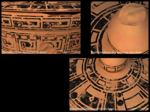 Greek Late Geometric Animal Collection 12 Piece Pottery 3D Model