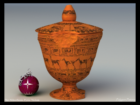 Greek Late Geometric Animal Collection 12 Piece Pottery 3D Модель
