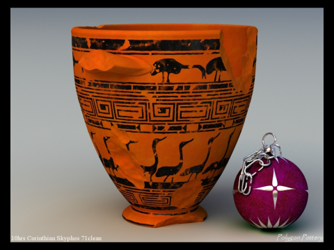 Greek Late Geometric Animal Collection 12 Piece Pottery 3D Модель