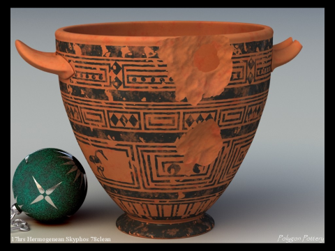 Greek Late Geometric Animal Collection 12 Piece Pottery 3D Модель