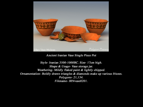 Iranian No Subjects Collection Single Piece Pottery Modèle 3D