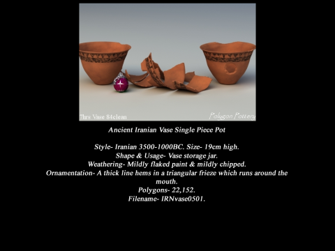 Iranian No Subjects Collection Single Piece Pottery Modèle 3D