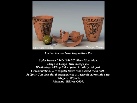 Koleksi Tembikar Satu Bagian Iran Tanpa Subjek Model 3D