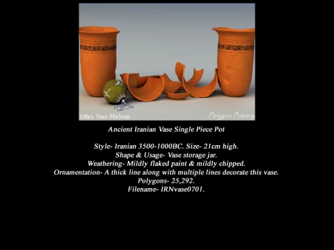 Koleksi Tembikar Satu Bagian Iran Tanpa Subjek Model 3D