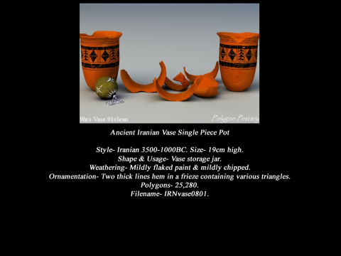 Iranian No Subjects Collection Single Piece Pottery Modèle 3D