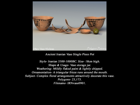 Iranian No Subjects Collection Single Piece Pottery Modèle 3D