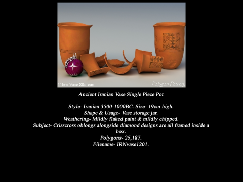Iranian No Subjects Collection Single Piece Pottery Modèle 3D