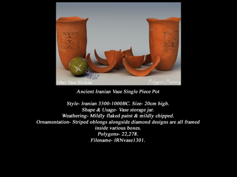 Iranian No Subjects Collection Single Piece Pottery Modèle 3D