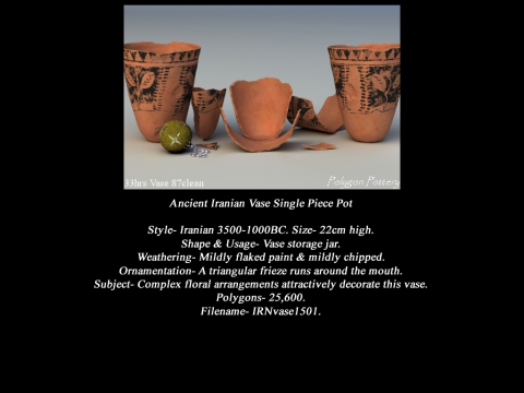 Iranian No Subjects Collection Single Piece Pottery Modèle 3D