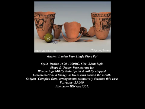 Koleksi Tembikar Satu Bagian Iran Tanpa Subjek Model 3D