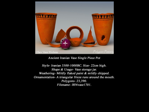 Iranian No Subjects Collection Single Piece Pottery Modèle 3D