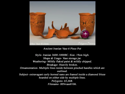 Iranian No Subjects Collection 6 Piece Pottery 3D Model