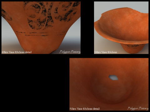 Iranian No Subjects Collection 6 Piece Pottery 3D Модель