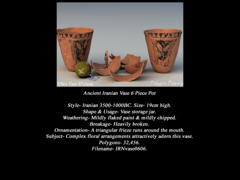 Iranian No Subjects Collection 6 Piece Pottery 3D Модель