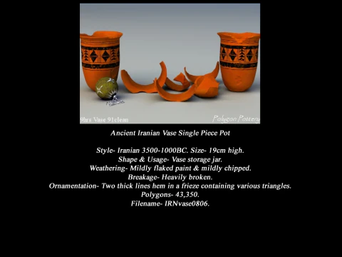 Iranian No Subjects Collection 6 Piece Pottery 3D Model