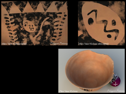 Iranian No Subjects Collection 6 Piece Pottery 3D Модель