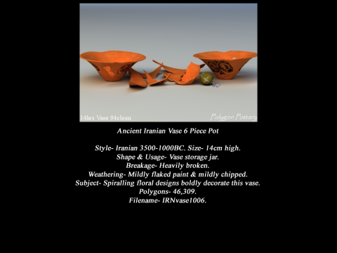 Iranian No Subjects Collection 6 Piece Pottery 3D Модель