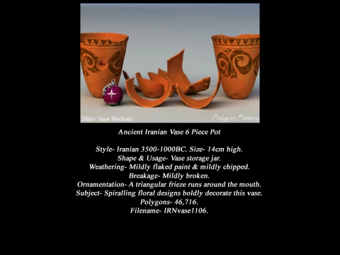 Iranian No Subjects Collection 6 Piece Pottery 3D Model