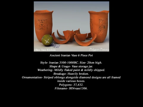 Iranian No Subjects Collection 6 Piece Pottery 3D Model