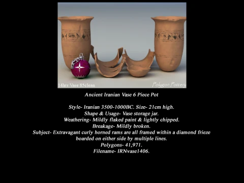 Iranian No Subjects Collection 6 Piece Pottery 3D Model