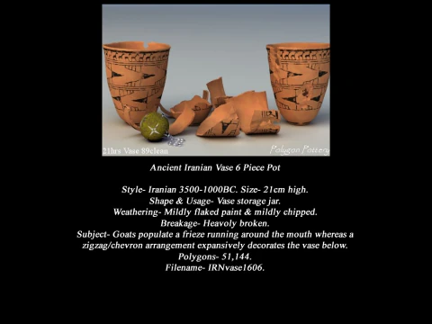Iranian No Subjects Collection 6 Piece Pottery 3D Model