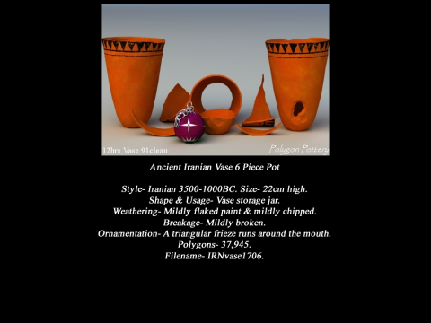 Iranian No Subjects Collection 6 Piece Pottery 3D Модель