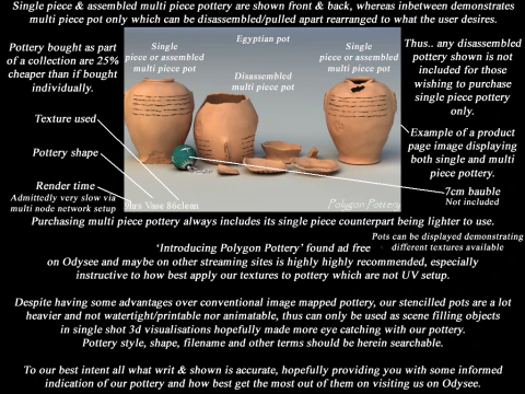 Iranian No Subjects Collection 6 Piece Pottery 3D Model