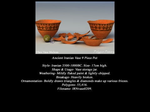 Iranian No Subjects Collection 9 Piece Pottery Model 3D