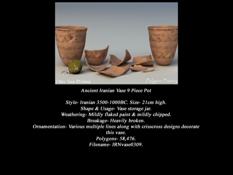 Iranian No Subjects Collection 9 Piece Pottery Model 3D